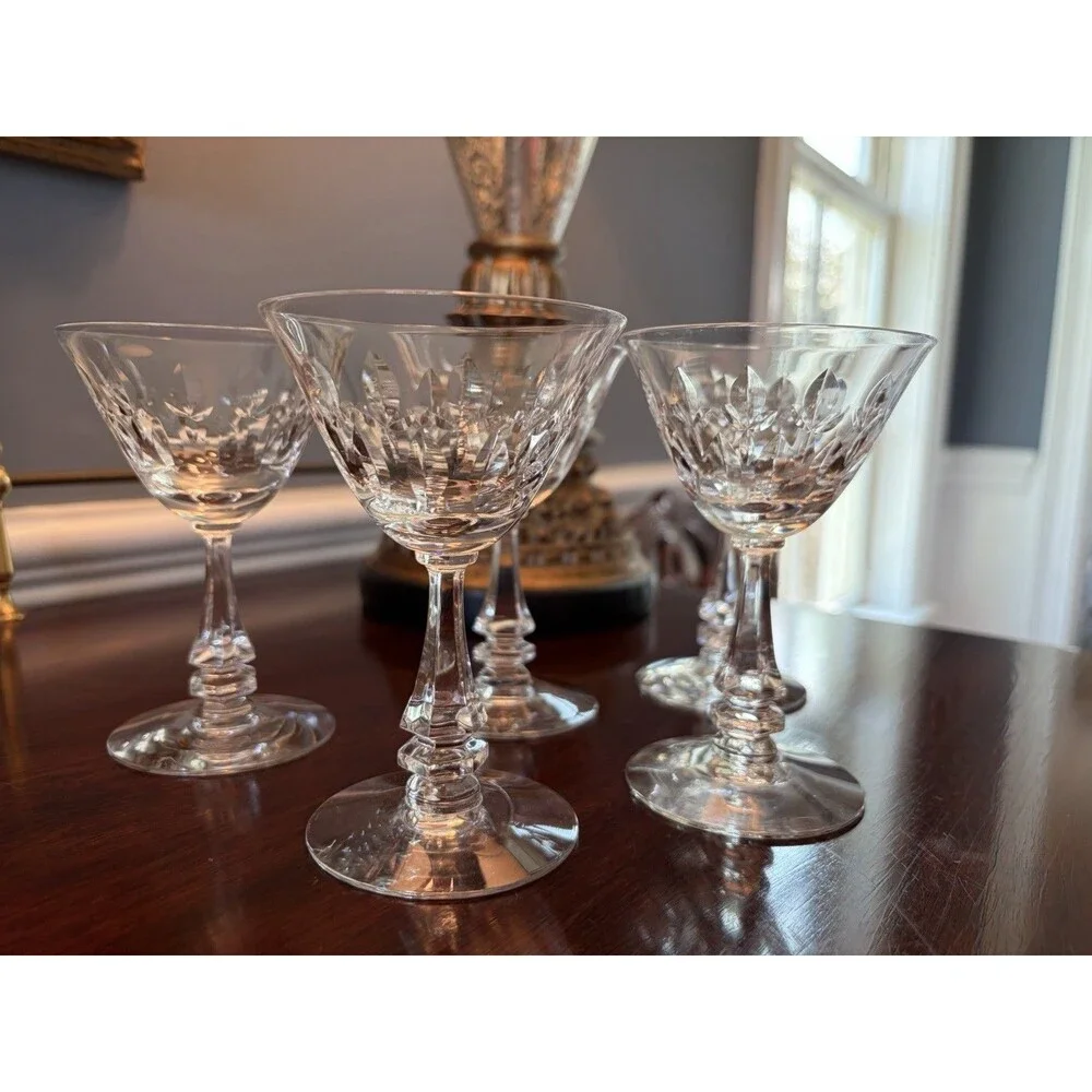 Vintage Hawkes Tally Ho Pattern Liquor Cocktail Glasses Set of 5